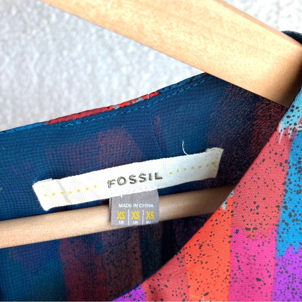 Fossil Women's sleeveless multi-color drop waist dress, Sz XS - Picture 10 of 17